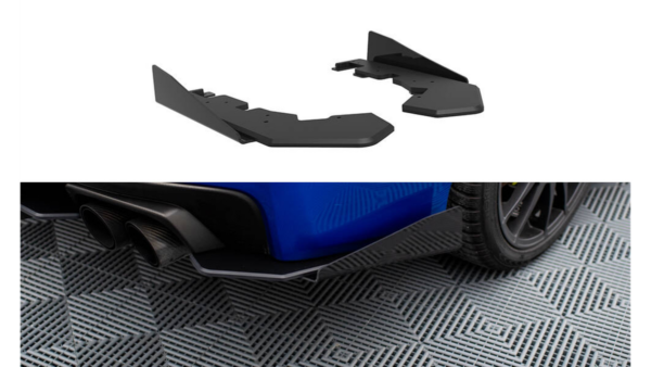 Splitter Subaru WRX STI Rear Side Street Pro Black-Red + Gloss Flaps