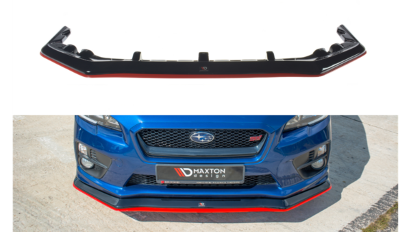 Splitter Subaru WRX STI Front v.3 Gloss Black + Red