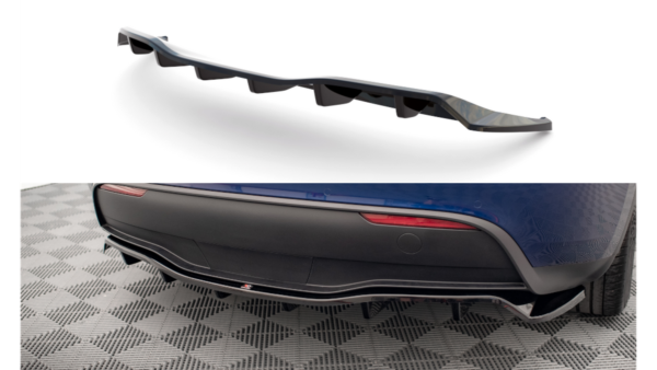 Splitter Tesla Model Y Rear Central with Diffuser Gloss Black