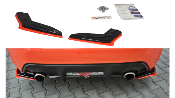 Splitter Toyota GT86 Facelift Rear Side v.2 Gloss Black + Red