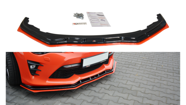 Splitter Toyota GT86 Facelift Front v.4 Gloss Black + Red