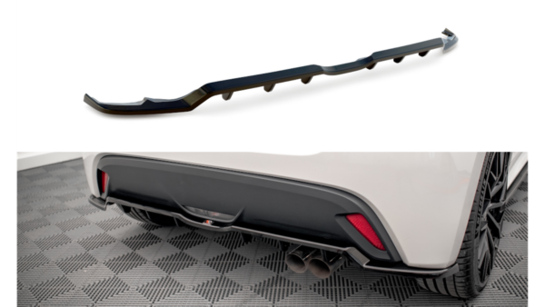 Splitter Toyota Yaris IV Rear Central with Diffuser v.2 Gloss Black