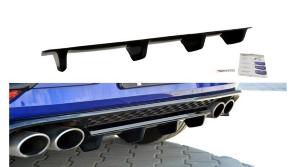 Splitter Volkswagen Golf 7 Facelift R Rear Central Gloss Black