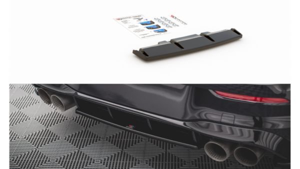Splitter Volkswagen Golf 8 R Rear Central Gloss Black