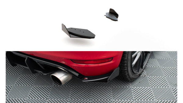 Splitter Volkswagen Golf VI GTI Rear Side Racing Durability Black-Red + Gloss Flaps