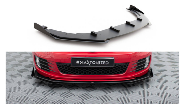 Splitter Volkswagen Golf VI GTI Front Racing Durability v.3 + flaps Black-Red