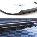 Splitter Volkswagen Passat B8 Rear Central with Diffuser Gloss Black