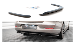 Splitter Volkswagen Passat CC Rear Central with Diffuser Gloss Black