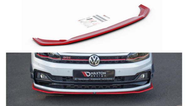 Splitter Volkswagen Polo VI GTI Front v.2 Red