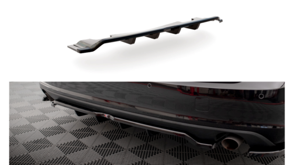 Splitter Volvo V90 II Rear Central with Diffuser v.2 Gloss Black