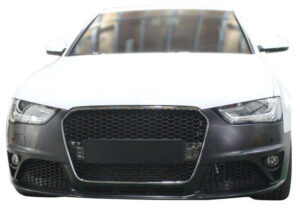 Front Bumper + Grill Chrome-Black Audi A4 B8 13-16 RS4 Style