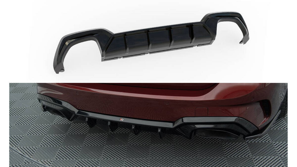 Difuusor BMW 3 G20 G21 M-Pack tagumine stangelisa Fits car koos towbar Läikiv must