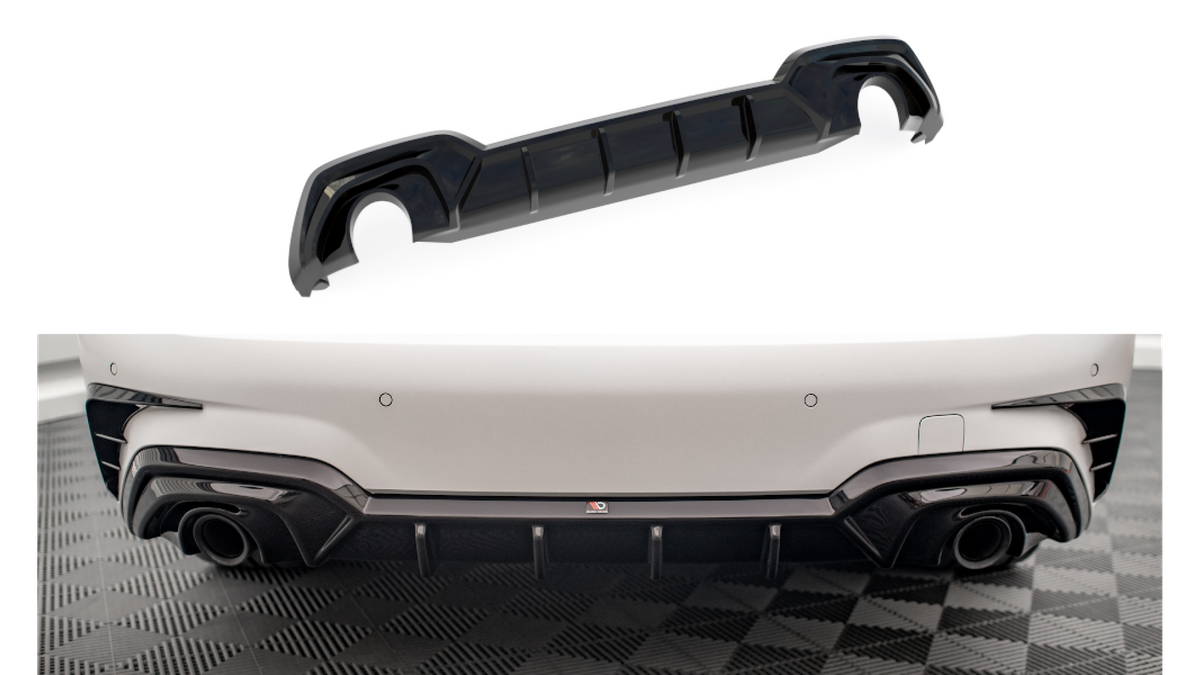 Difuusor BMW 3 G20 G21 M-Pack tagumine stangelisa Fits car koos towbar Läikiv must