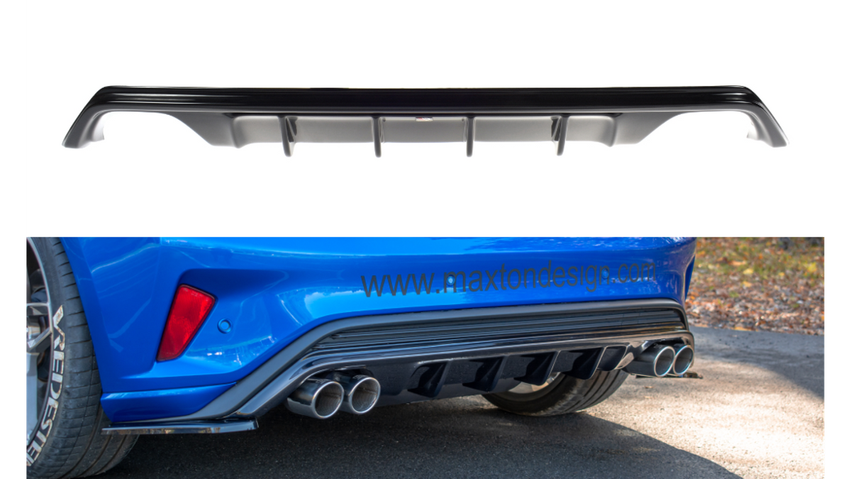 Difuusor Ford Focus IV ST-line Wielowahaczowe tagumine koos exhaust Läikiv must