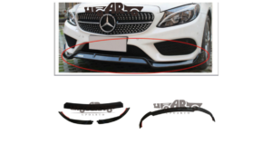 Lip Spoiler Mercedes-Benz C W205 S205 A205 C205 Facelift esi stange läikiv must