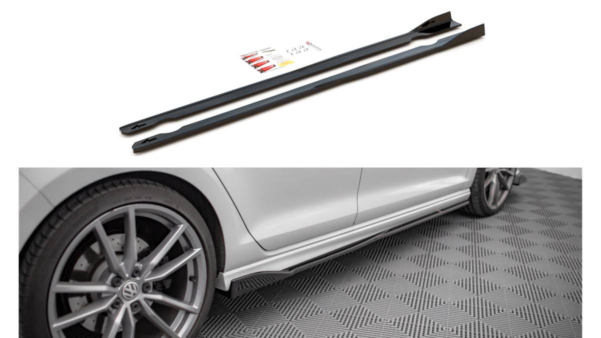 Volkswagen Golf 7 R küljelaiendid v.2 Läikiv must