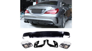 Difuusor Mercedes-Benz CLA C117, X117 tagumine koos torudega must
