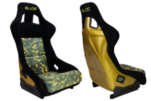 Sportiste SLIDE KS2 Premium Camouflage Dark roheline Velour & kollane Glitter