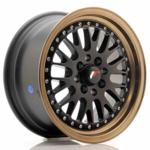 JR Wheels (JR Veljed) JR10 15x7 ET30 4x100/108 Matt Black w/Bronze Lip