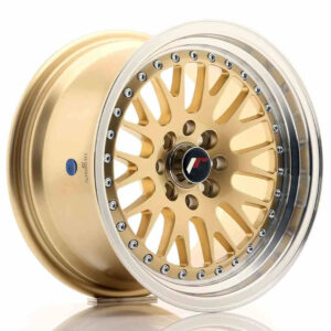 JR Wheels (JR Veljed) JR10 15x8 ET15 4x100/114 Gold w/Machined Lip