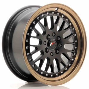 JR Wheels (JR Veljed) JR10 16x7 ET30 4x100/108 Matt Black w/Bronze Lip