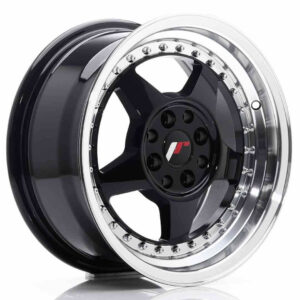 JR Wheels (JR Veljed) JR6 15x7 ET25 4x100/108 Glossy Black w/Machined Lip