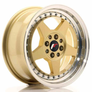 JR Wheels (JR Veljed) JR6 15x7 ET25 4x100/108 Gold w/Machined Lip