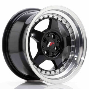 JR Wheels (JR Veljed) JR6 15x8 ET25 4x100/108 Glossy Black w/Machined Lip