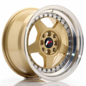 JR Wheels (JR Veljed) JR6 15x8 ET25 4x100/108 Gold w/Machined Lip