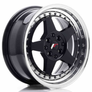 JR Wheels (JR Veljed) JR6 16x7 ET25 4x100/108 Glossy Black w/Machined Lip