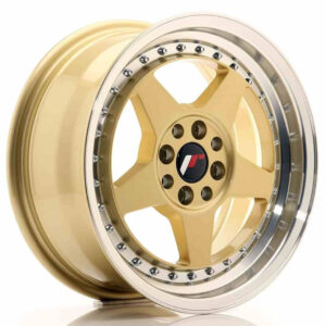 JR Wheels (JR Veljed) JR6 16x7 ET35 4x100/114 Gold w/Machined Lip