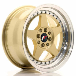 JR Wheels (JR Veljed) JR6 16x8 ET30 4x100/114 Gold w/Machined Lip