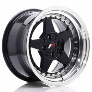 JR Wheels (JR Veljed) JR6 16x9 ET20 4x100/108 Glossy Black w/Machined Lip