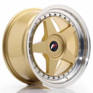 JR Wheels (JR Veljed) JR6 17x9 ET20-35 BLANK Gold w/Machined Lip