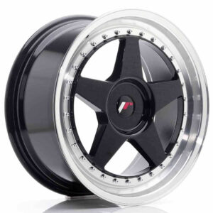 JR Wheels (JR Veljed) JR6 18x8.5 ET20-40 BLANK Glossy Black w/Machined Lip