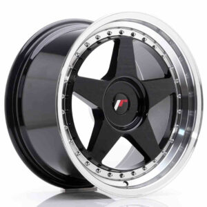 JR Wheels (JR Veljed) JR6 18x9.5 ET20-40 BLANK Glossy Black w/Machined Lip