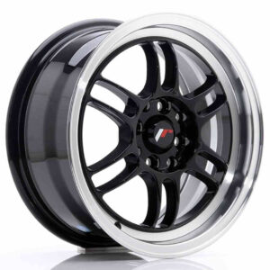 JR Wheels (JR Veljed) JR7 15x7 ET38 4x100/114 Glossy Black w/Machined Lip