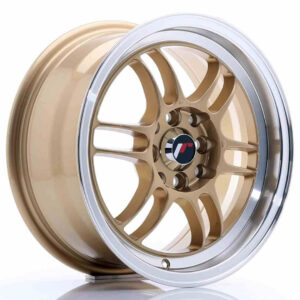 JR Wheels (JR Veljed) JR7 15x7 ET38 4x100/114 Gold w/Machined Lip