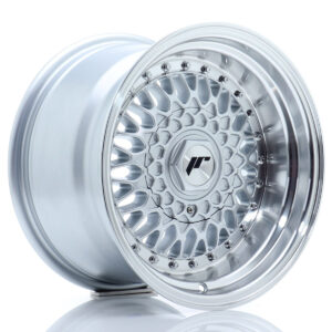 JR Wheels (JR Veljed) JR9 15x9 ET10 4x100/108 Silver w/Machined Lip+Silver Rivets