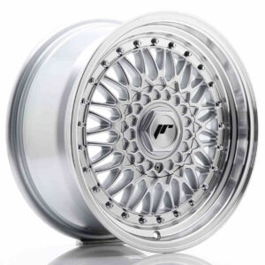 JR Wheels (JR Veljed) JR9 16x7.5 ET25 4x100/108 Silver w/Machined Lip+Silver Rivets