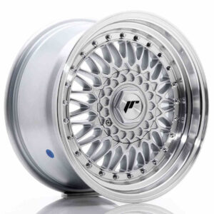 JR Wheels (JR Veljed) JR9 16x8 ET25 4x100/108 Silver w/Machined Lip+Silver Rivets