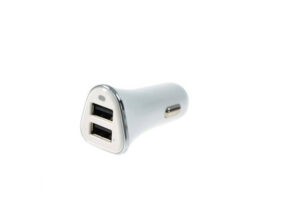 Autolaadija 12-24V 2xUSB 2.4A valge Type 1