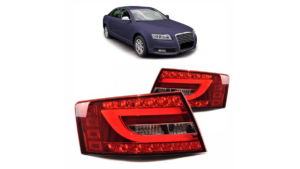 Tuled Audi A6 C6 tagumine LED punane-Clear
