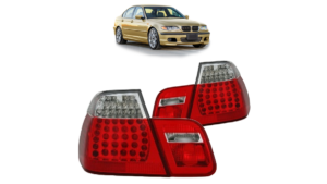 Tuled BMW 3 E46 Facelift tagumine LED punane-Clear