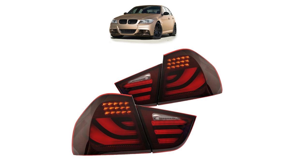 Tuled BMW 3 E90 Facelift tagumine LED punane-Smoked