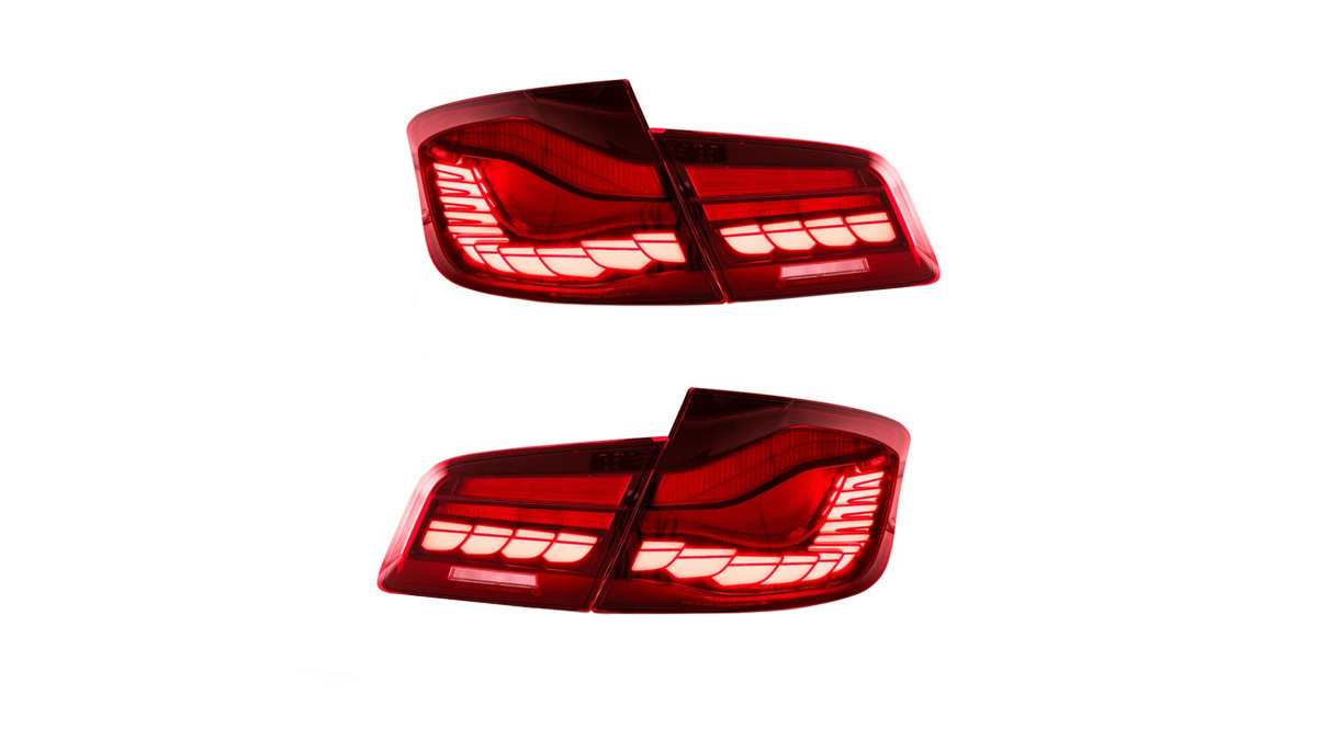Tuled BMW 5 F10 tagumine Dynamic LED punane