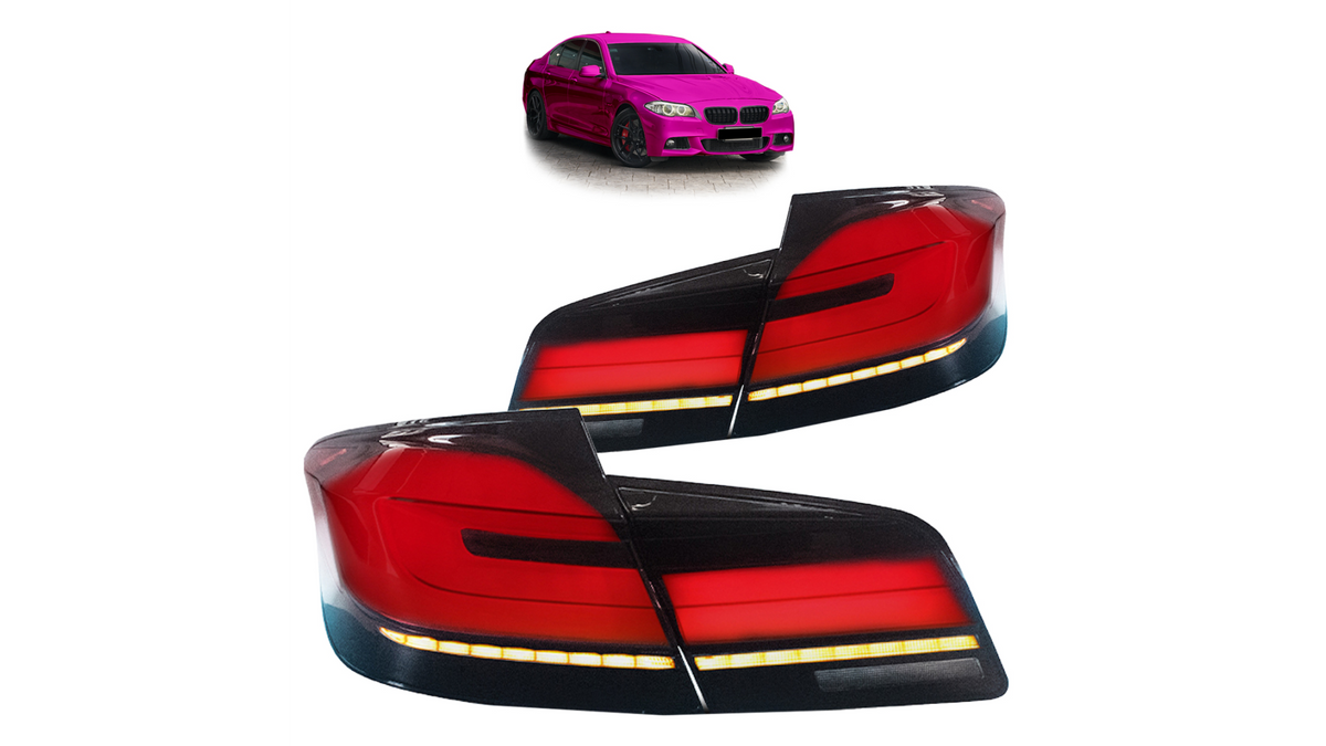 Tuled BMW 5 F10 tagumine Dynamic LED punane