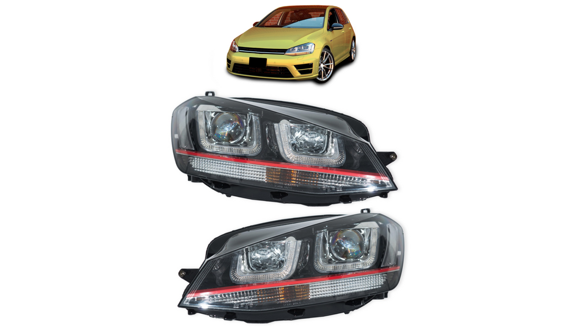 Tuled Volkswagen Golf 7 esi DRL punane-must