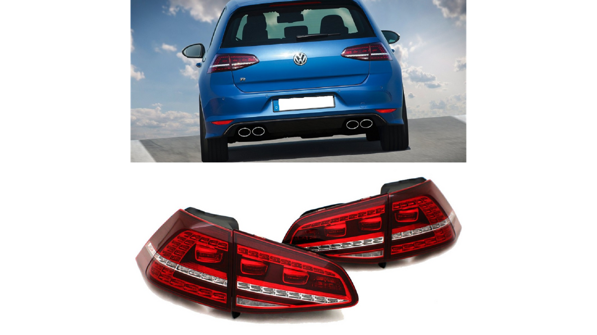 Tuled Volkswagen Golf 7 tagumine Dynamic LED punane