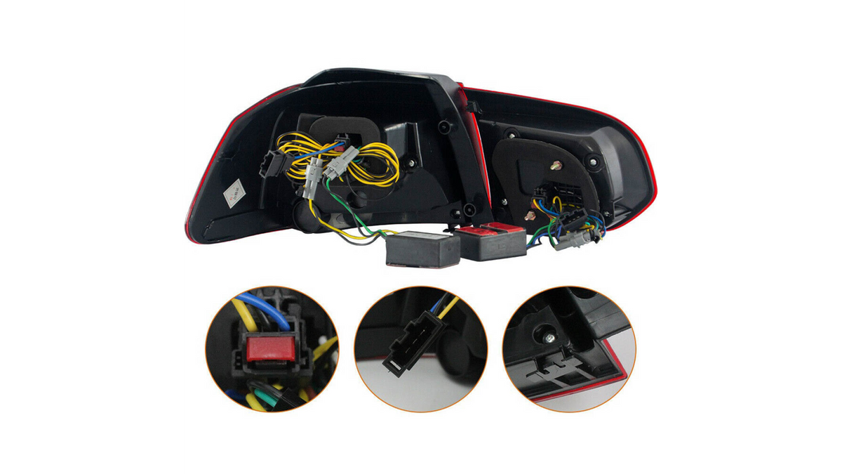 Tuled Volkswagen Golf VI tagumine Dynamic LED punane